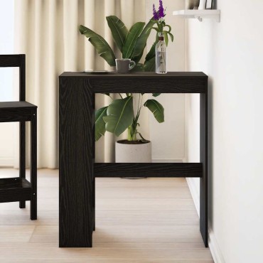 vidaXL Τραπέζι Μπαρ με Ράφια από Μαύρη Δρυς 90x40x103,5cm από Τεχνητό Ξύλο 1 τεμ.