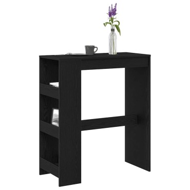 vidaXL Τραπέζι Μπαρ με Ράφια από Μαύρη Δρυς 90x40x103,5cm από Τεχνητό Ξύλο 1 τεμ.