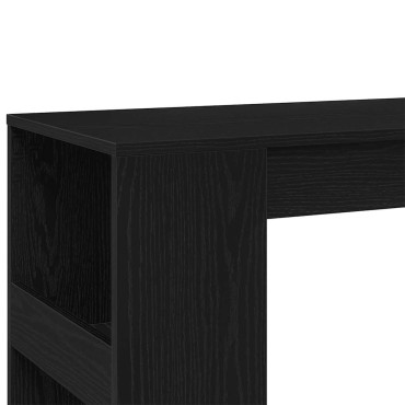 vidaXL Τραπέζι Μπαρ με Ράφια από Μαύρη Δρυς 90x40x103,5cm από Τεχνητό Ξύλο 1 τεμ.