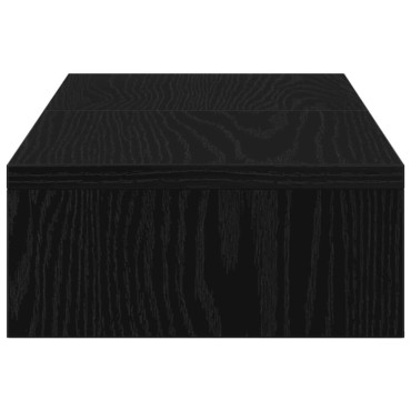 vidaXL Βάση Οθόνης Ρυθμιζόμενη Μαύρη Δρυς 60x24x10,5 εκ. από Τεχνητό Ξύλο
