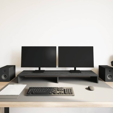 vidaXL Βάση Οθόνης Μαύρη Δρυς 100x27x10 εκ. από Τεχνητό Ξύλο