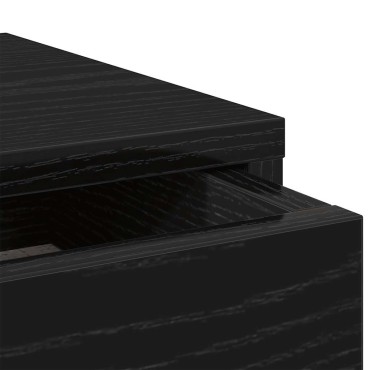 vidaXL Βάση Οθόνης με Συρτάρια Μαύρη Δρυς 100x27x15 εκ. από Τεχνητό Ξύλο