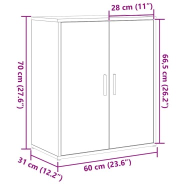 vidaXL Μπουφές από Παλιό Ξύλο 60x31x70cm από Τεχνητό Ξύλο 1 τεμ.