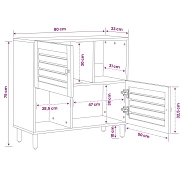 vidaXL Ντουλάπες Αποθήκευσης Καφέ 80x33,5x75cm Στερεό ξύλο μάνγκο