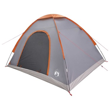 vidaXL Σκηνή Camping με στέγη Γκρι και Πορτοκαλί 275 x 215 x 125 εκ.