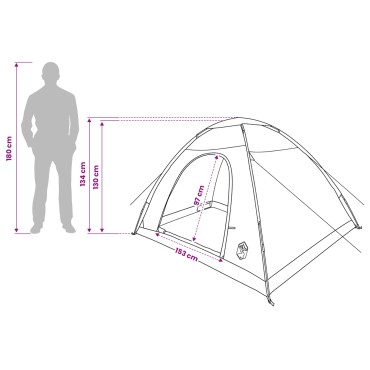vidaXL Σκηνή Camping 4 ατόμων Λευκό Μαύρο