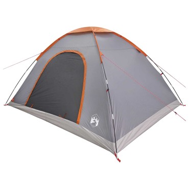 vidaXL Σκηνή Camping με στέγη Γκρι και Πορτοκαλί 335 x 275 x 180 εκ.