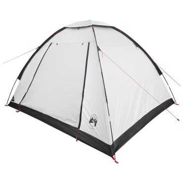 vidaXL Σκηνή Camping 4 ατόμων Λευκό Μαύρο Πολυεστέρας και Χάλυβας