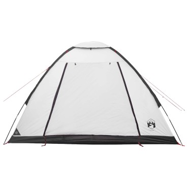 vidaXL Σκηνή Camping 4 ατόμων Λευκό Μαύρο Πολυεστέρας και Χάλυβας