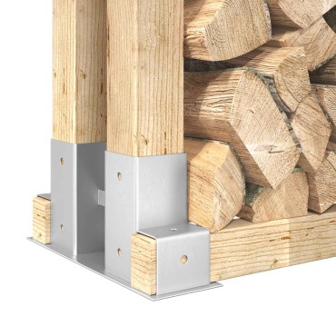 Βοήθεια Στοίβας Ξύλου 12 pcs Ασημί 34 x 10 x 15 εκ Ατσάλι