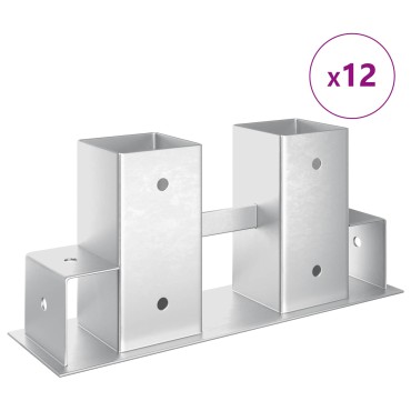 Βοήθεια Στοίβας Ξύλου 12 pcs Ασημί 34 x 10 x 15 εκ Ατσάλι