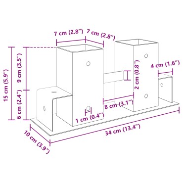 vidaXL Βοήθεια Στοίβας Ξύλου 4 τμχ. Ανθρακί 34 x 10 x 15 εκ Ατσάλι