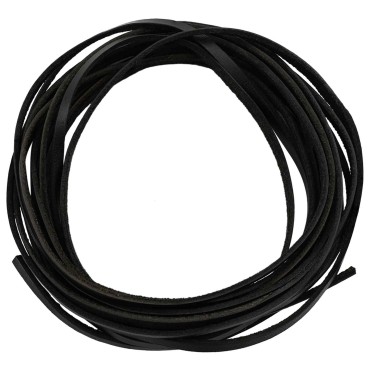 vidaXL Δερμάτινο Λουρί 1 Μαύρο 200 x 0,4 εκ. Δέρμα