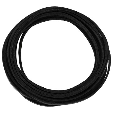 vidaXL Δερμάτινο Λουρί 1 Μαύρο 200 x 0,6 εκ. Δέρμα