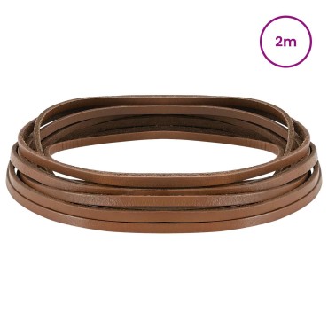 vidaXL Δερμάτινο Λουρί 1 Καφέ 200 x 0,4 εκ. Δέρμα