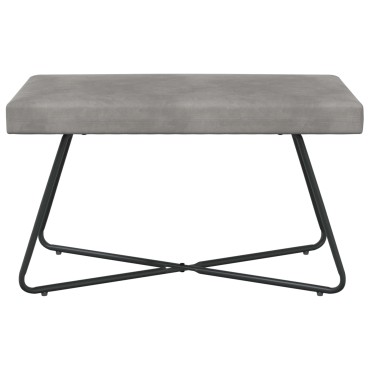 vidaXL παγκάκι Ανοιχτό γκρι 80x40x45cm Βελούδο
