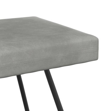 vidaXL παγκάκι Ανοιχτό γκρι 80x40x45cm Βελούδο