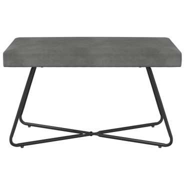 vidaXL παγκάκι Σκούρο Γκρι 80x40x45cm Βελούδο