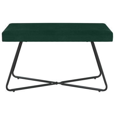 vidaXL παγκάκι Σκούρο Πράσινο 80x40x45cm Βελούδο