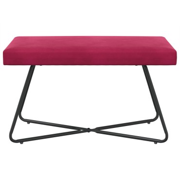 vidaXL παγκάκι Κόκκινο 80x40x45cm Βελούδο