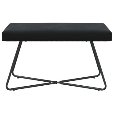vidaXL παγκάκι Μαύρο 80x40x45cm Βελούδο