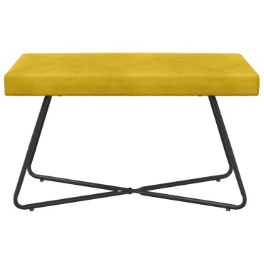 vidaXL παγκάκι Κίτρινο 80x40x45cm Βελούδο