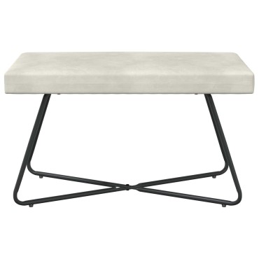vidaXL παγκάκι Κρεμ 80x40x45cm Βελούδο