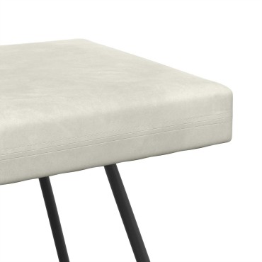 vidaXL παγκάκι Κρεμ 80x40x45cm Βελούδο