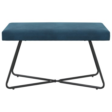 vidaXL παγκάκι Μπλε 80x40x45cm Βελούδο