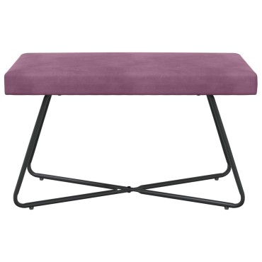 vidaXL παγκάκι Μοβ 80x40x45cm Βελούδο