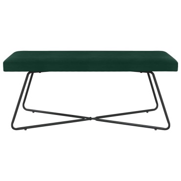 vidaXL παγκάκι Σκούρο Πράσινο 110x40x45cm Βελούδο