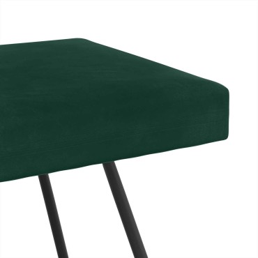 vidaXL παγκάκι Σκούρο Πράσινο 110x40x45cm Βελούδο