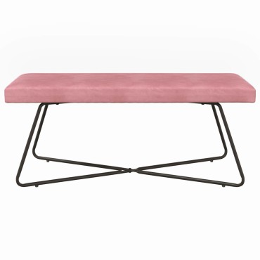 vidaXL παγκάκι Ροζ 110x40x45cm Βελούδο