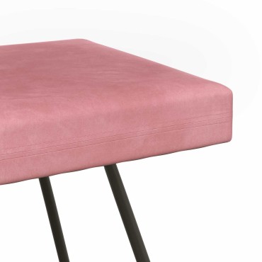 vidaXL παγκάκι Ροζ 110x40x45cm Βελούδο