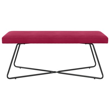 vidaXL παγκάκι Κόκκινο 110x40x45cm Βελούδο