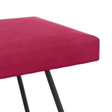 vidaXL παγκάκι Κόκκινο 110x40x45cm Βελούδο