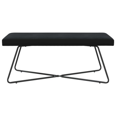 vidaXL παγκάκι Μαύρο 110x40x45cm Βελούδο