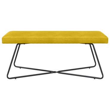 vidaXL παγκάκι Κίτρινο 110x40x45cm Βελούδο