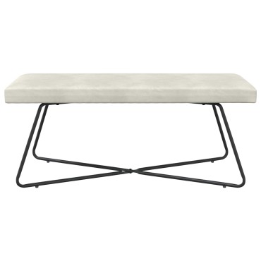 vidaXL παγκάκι Κρεμ 110x40x45cm Βελούδο