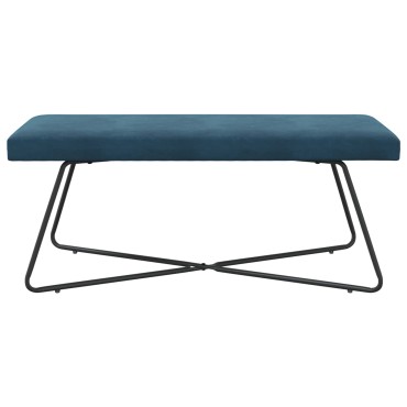 vidaXL παγκάκι Μπλε 110x40x45cm Βελούδο