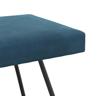 vidaXL παγκάκι Μπλε 110x40x45cm Βελούδο