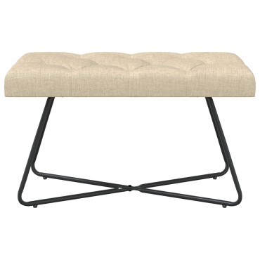 vidaXL Πάγκος με κουμπωτές επιφάνειες Κρεμ 80x40x46cm Ύφασμα 1 τεμ.