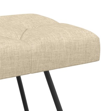 vidaXL Πάγκος με κουμπωτές επιφάνειες Κρεμ 80x40x46cm Ύφασμα 1 τεμ.