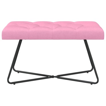 vidaXL Πάγκος με κουμπωτές επιφάνειες Ροζ 80x40x46cm Ύφασμα 1 τεμ.