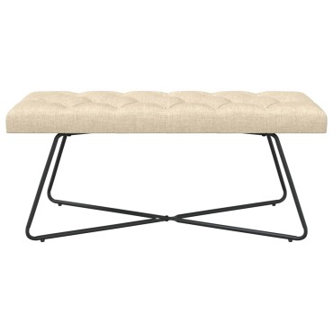 vidaXL Πάγκος με κουμπωτές επιφάνειες Κρεμ 110x40x46cm Ύφασμα 1 τεμ.