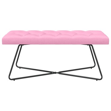vidaXL Πάγκος με κουμπωτές επιφάνειες Ροζ 110x40x46cm Ύφασμα 1 τεμ.