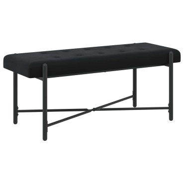 vidaXL Παγκάκι με κουμπιά και μαξιλάρια Μαύρο 110x40x46cm Βελούδο