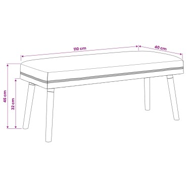 vidaXL παγκάκι Μονόχρωμο Μπεζ 110x40x46cm Μπουκλέ