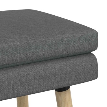 vidaXL Διπλή Επίστρωση Πάγκος Σκούρο Γκρι 80x40x47cm Ύφασμα
