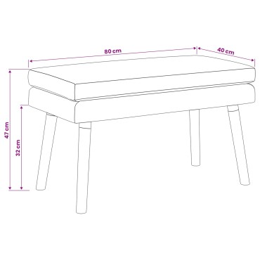 vidaXL Διπλή Επίστρωση Πάγκος Taupe 80x40x47cm Ύφασμα